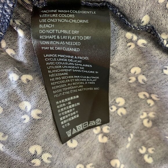 Urban Outfitters Women’s Small Navy Blue White Midi V-neck Dress Pockets Viscose - Picture 12 of 13